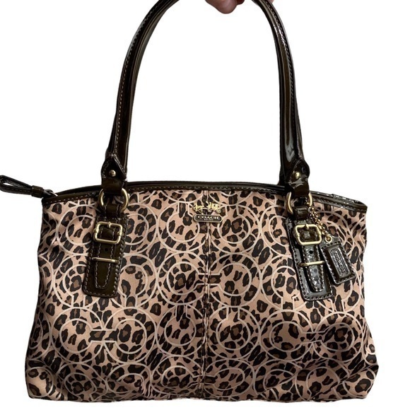 Coach Madison Madison rare sateen signature leopard print op c mini bag - Picture 1 of 10
